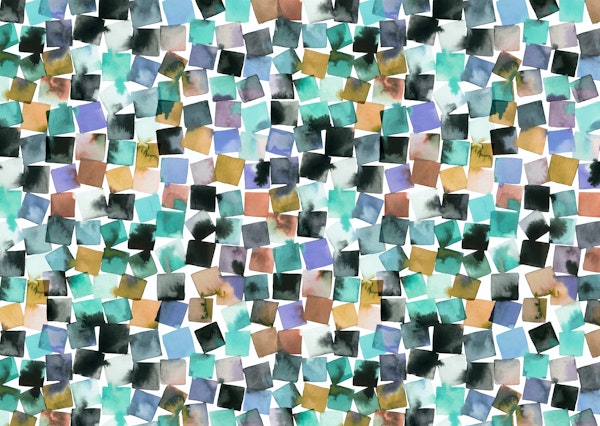 Watercolor Plaids Blue Aqua