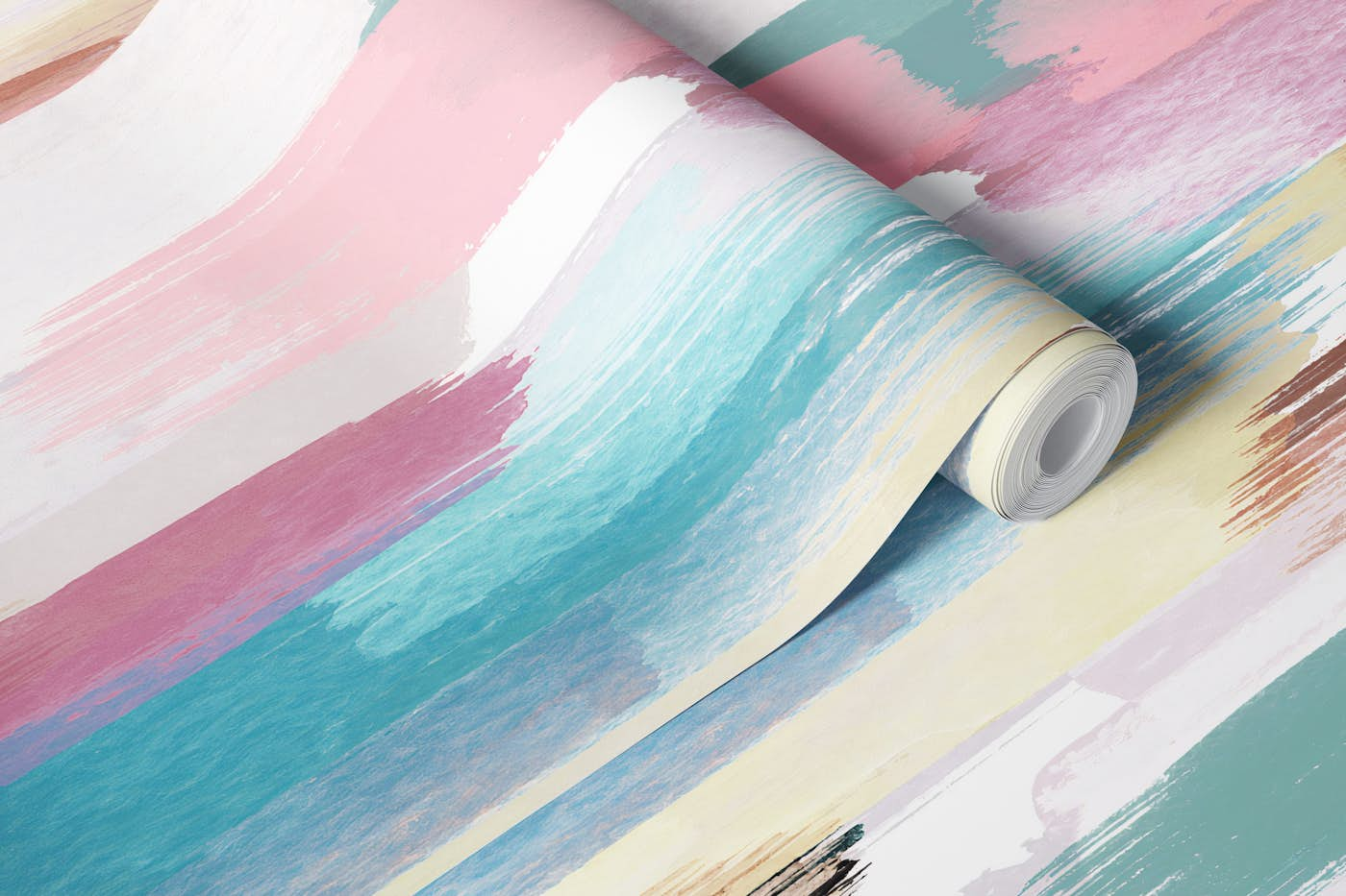 Soft Pastel Brushstrokes Pink wallpaper roll