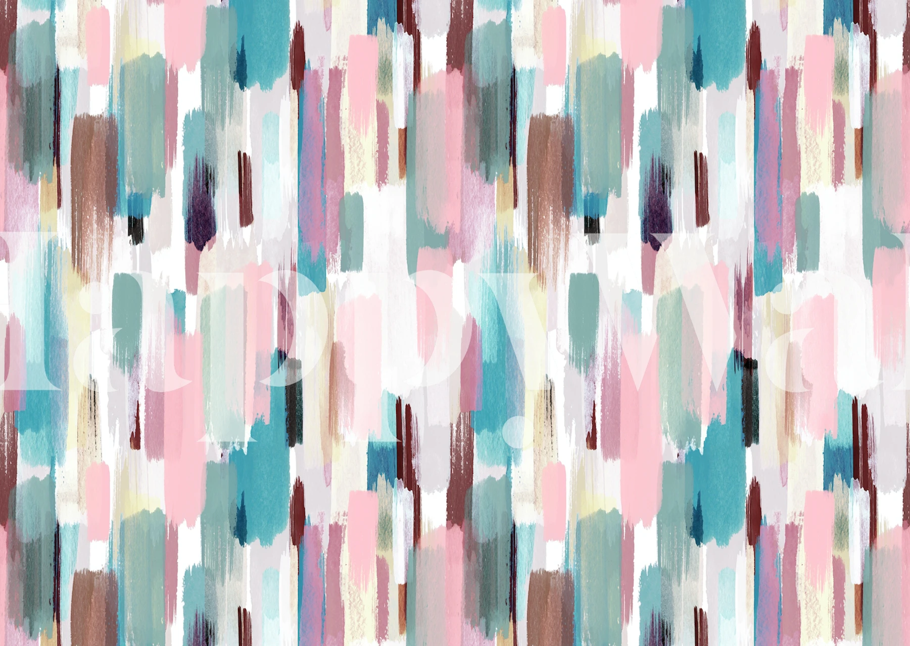 Multifarbige Pinselstriche in Pastellfarben auf Tapete