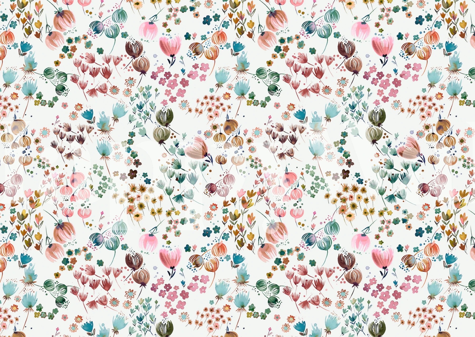 Minimal Spring Flower Buds wallpaper in a room
