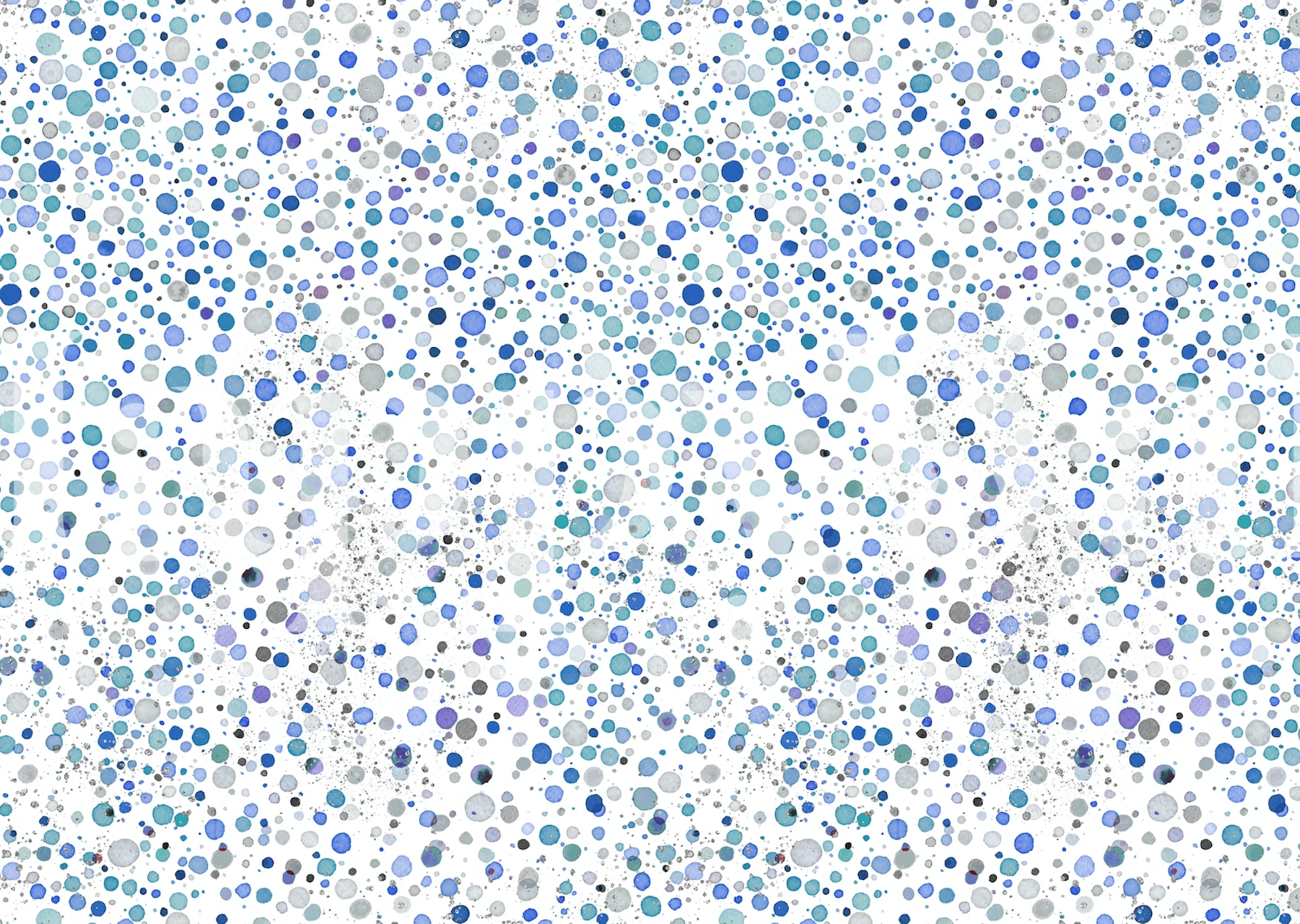 Abstrakt konfetti prikker mønster i nuancer af blå og indigo på et vægmaleri