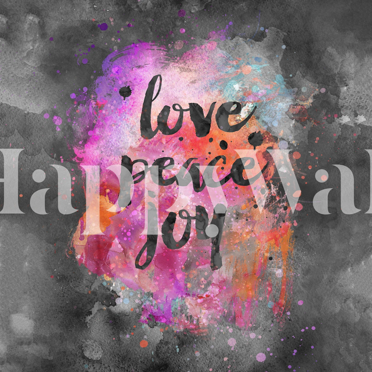 Love Peace Joy Typography wallpaper in a room