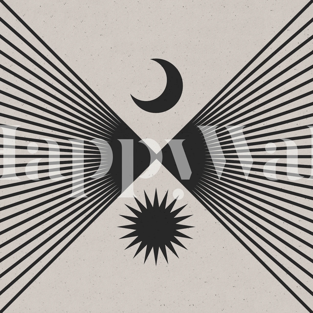 Moon and Sun Geometry wallpaper displayed in a room