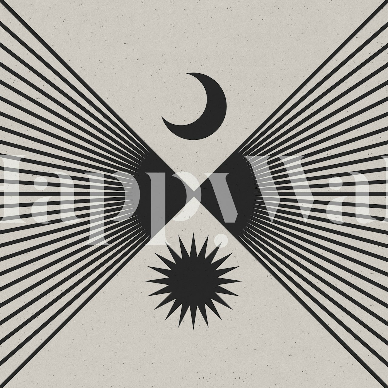 Moon and Sun Geometry wallpaper displayed in a room