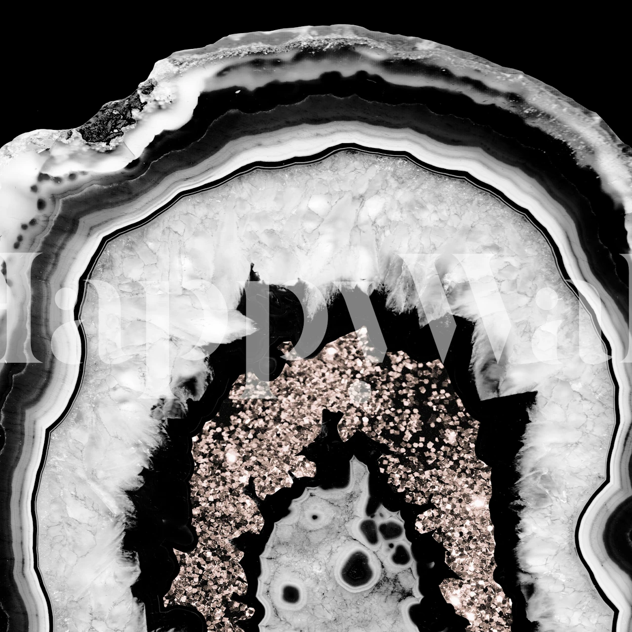 Gray Black Agate Glitter wallpaper in a room