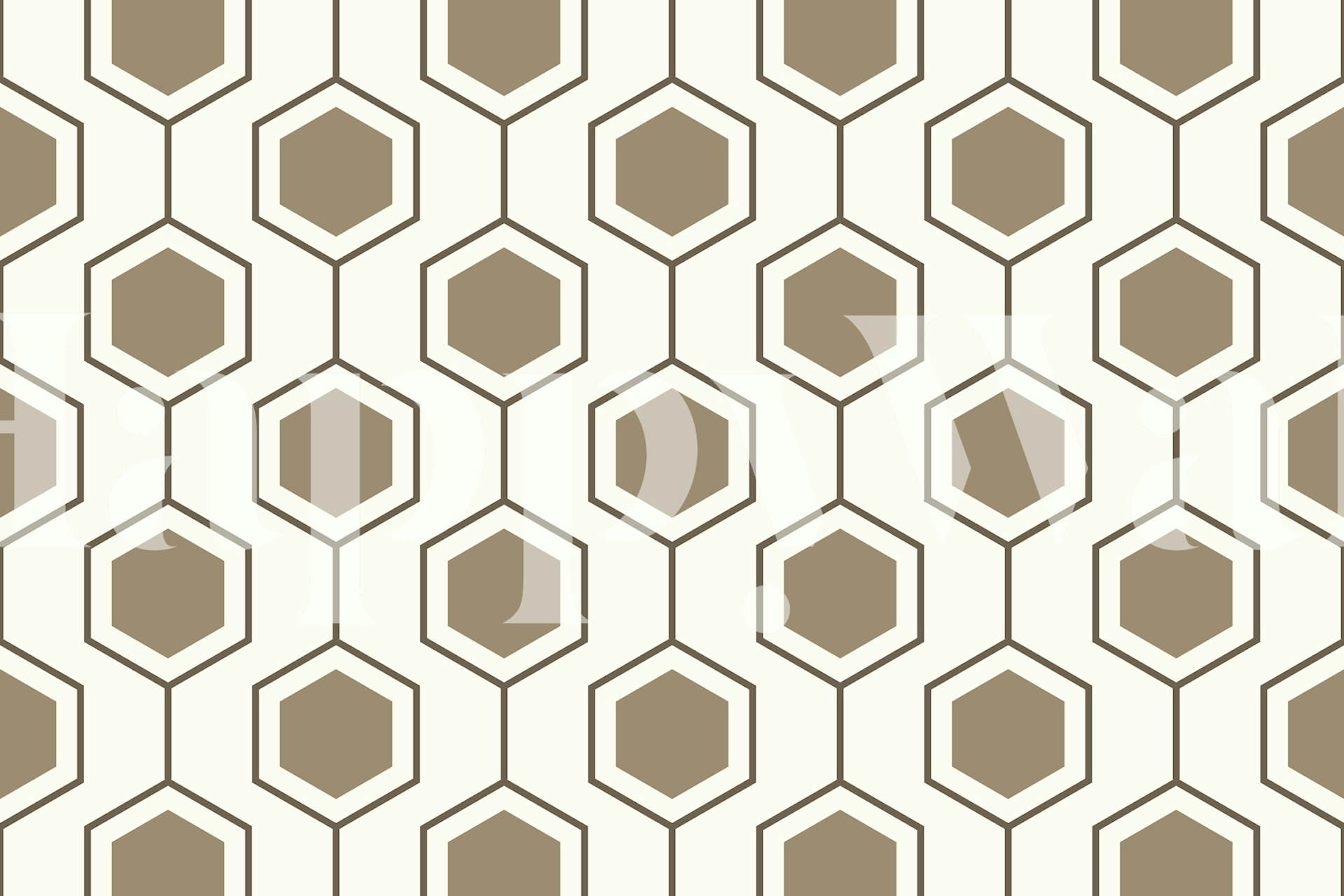 Beige hexagonal geometric pattern wallpaper