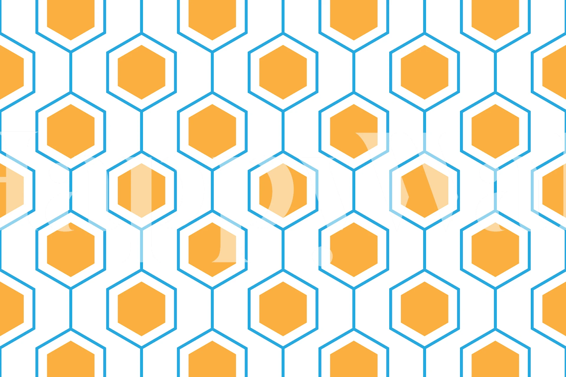 Hexagon abstract geometrical wallpaper in a room