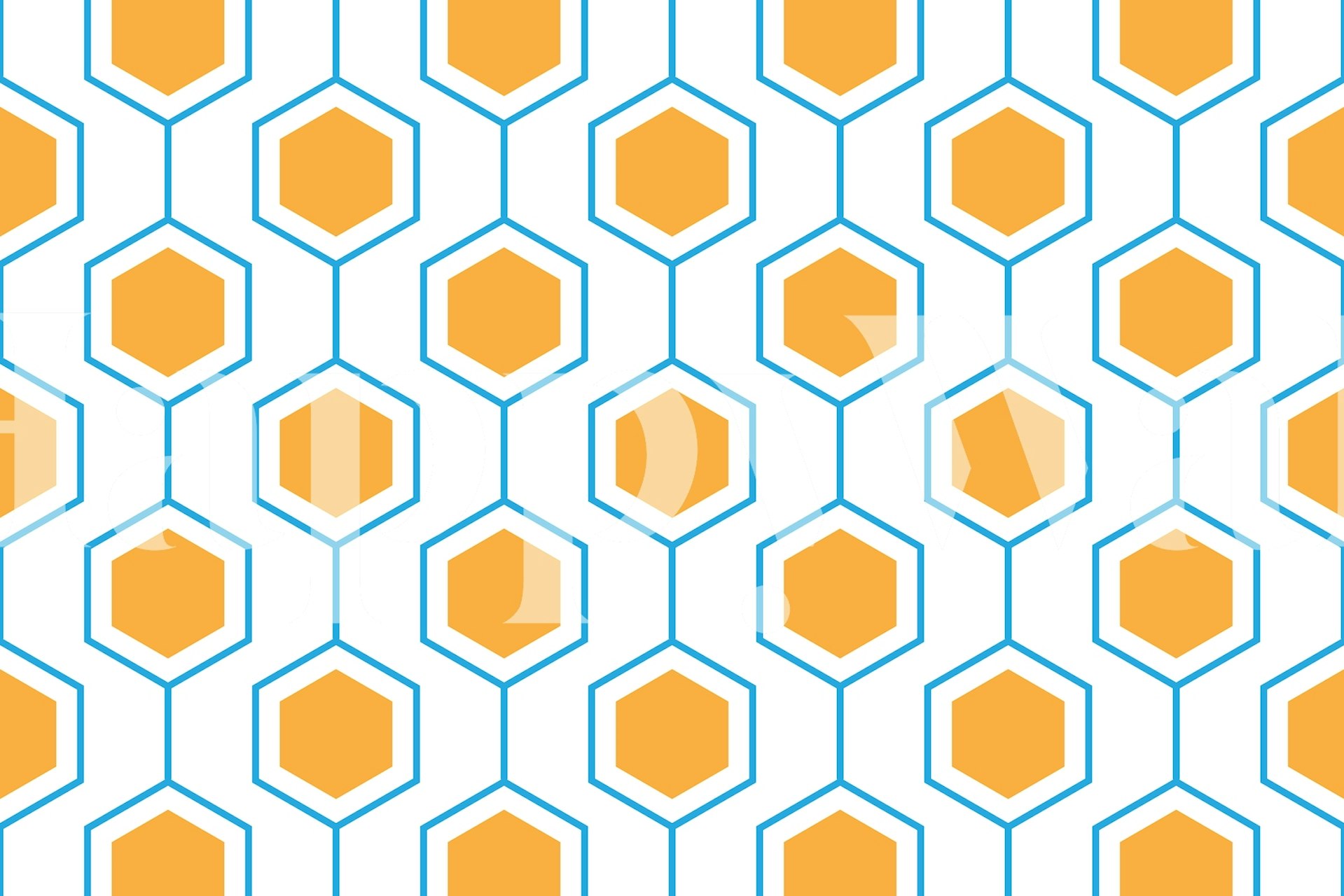 Hexagon abstract geometrical wallpaper in a room