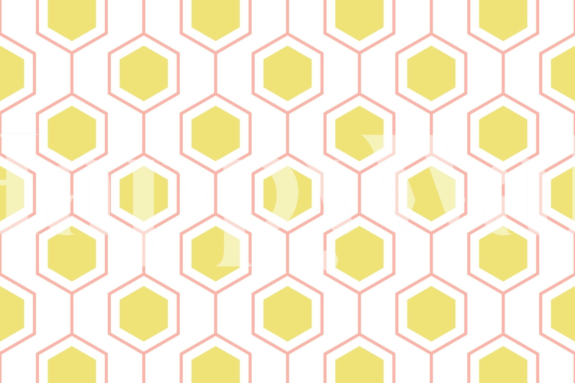 Yellow hexagonal geometric pattern wallpaper