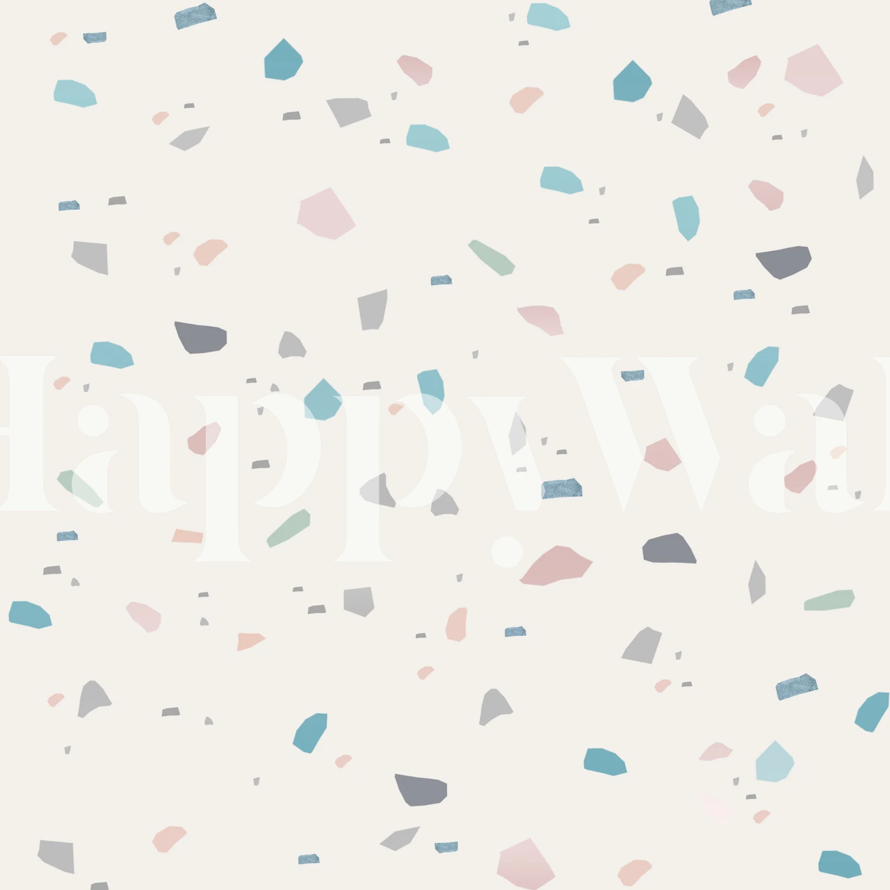 Pastel Creme Terrazzo wall mural with a warm creme background and soft pastel terrazzo speckles
