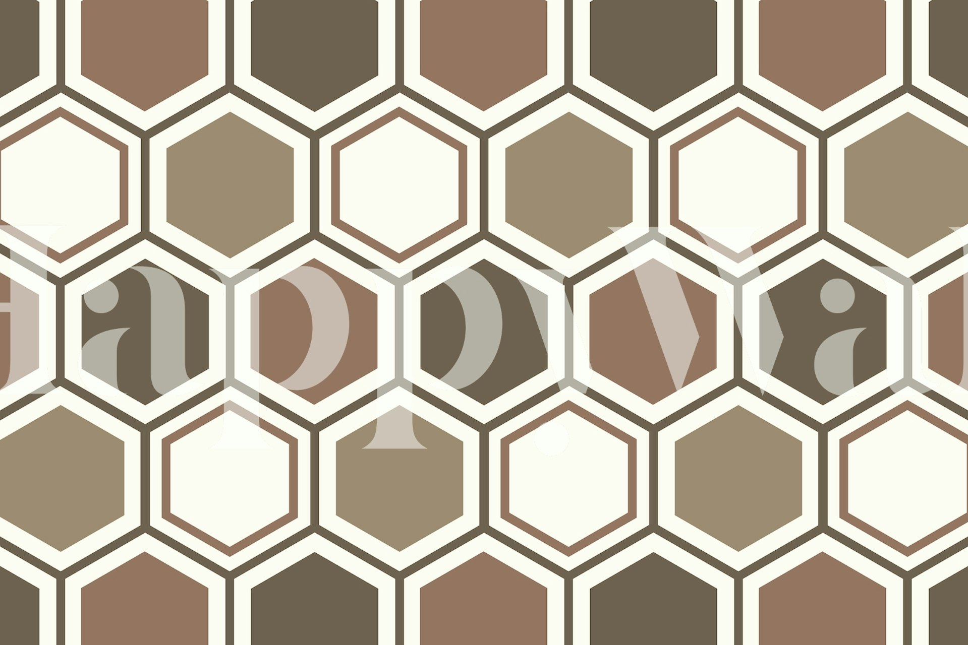 Brown geometric hexagonal pattern wallpaper
