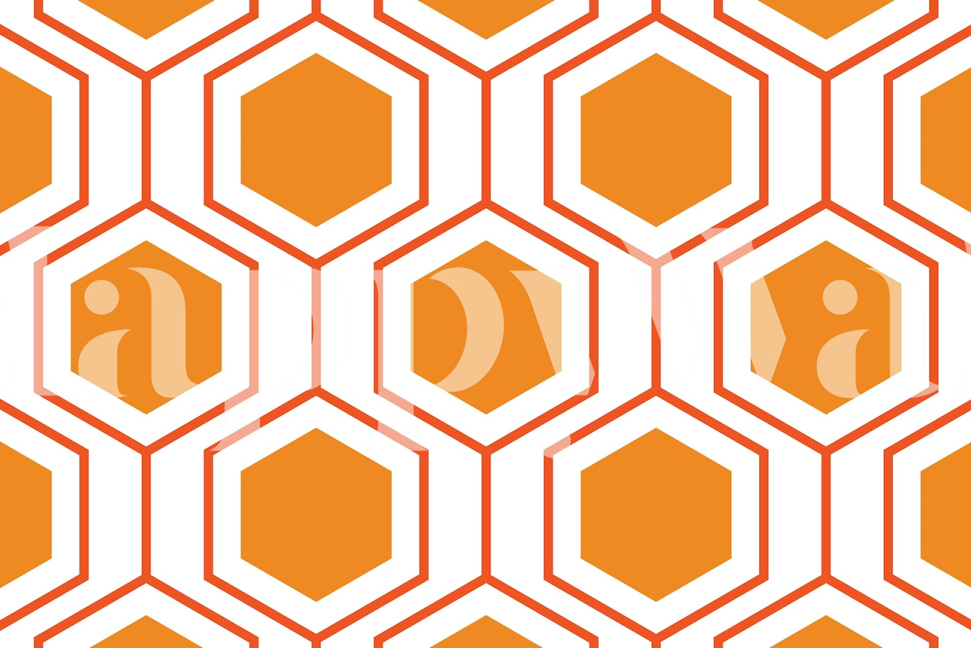 Hexagon abstract geometrical wallpaper in room