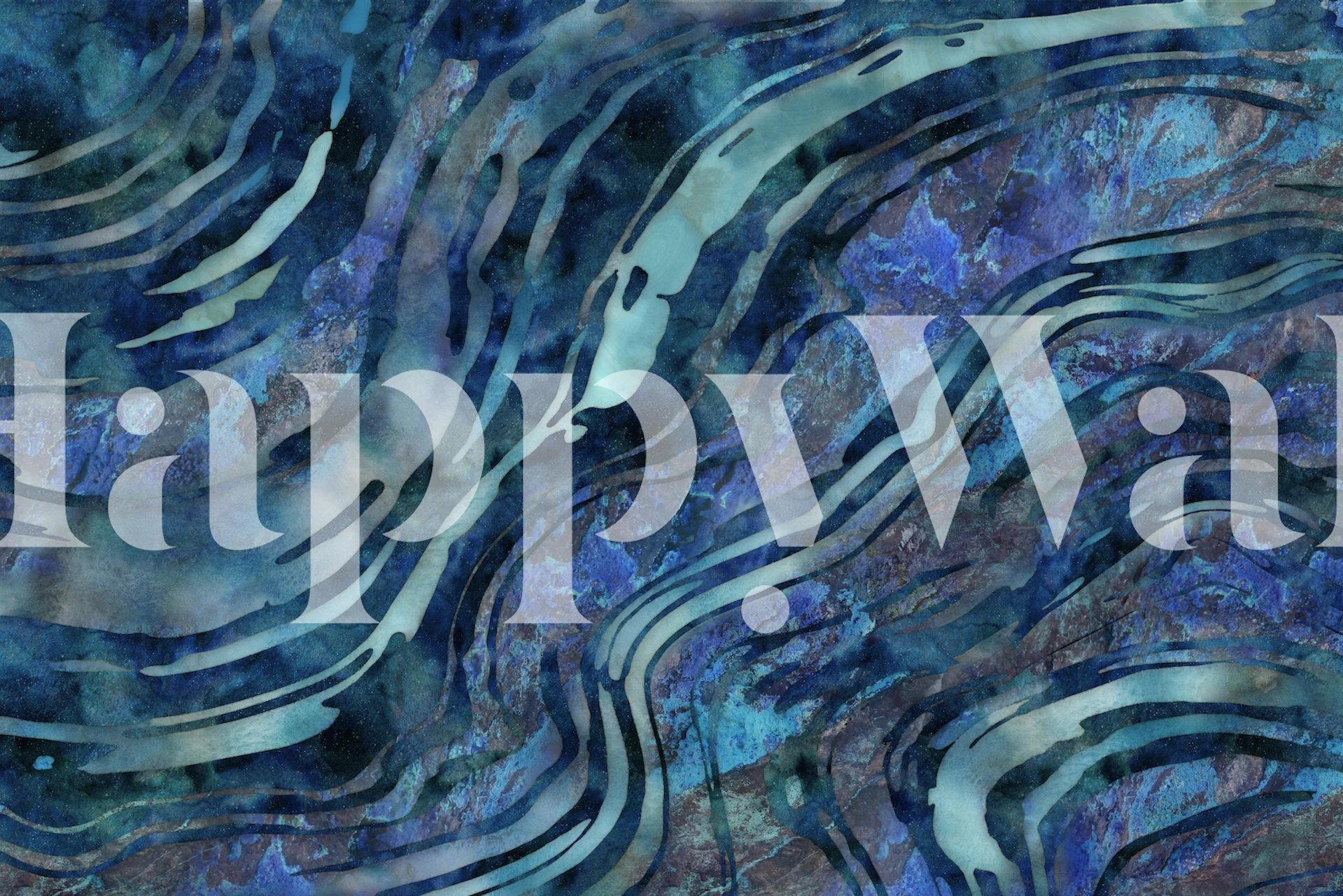 Blue Gemstone Marble wallpaper in a room