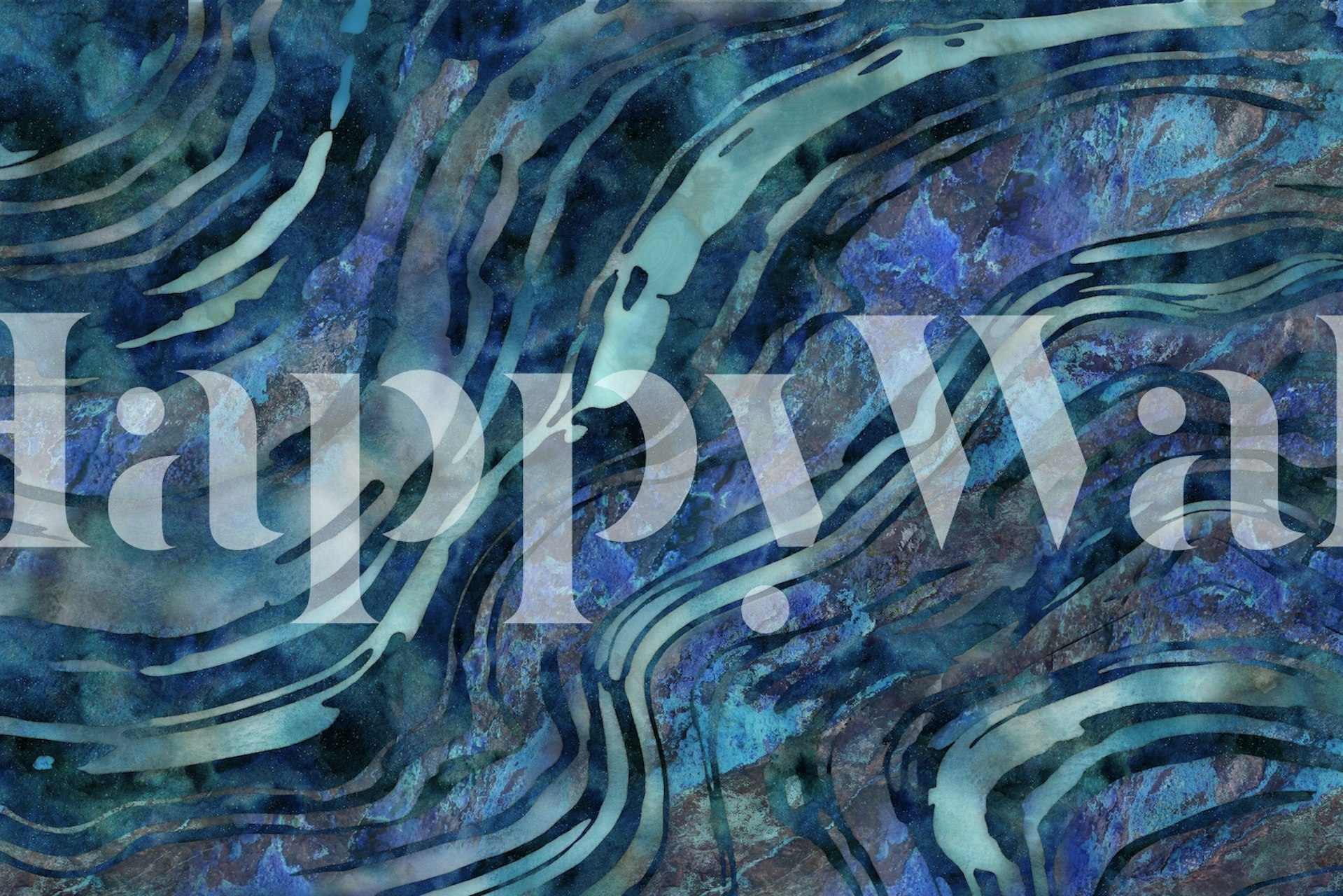 Papel pintado Blue Gemstone Marble en una habitación