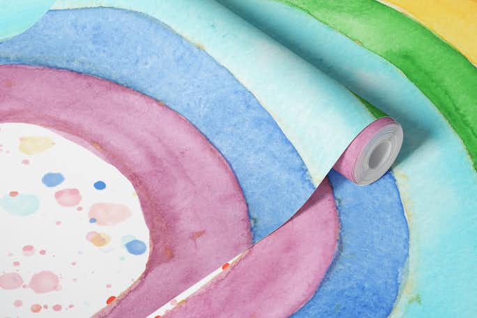 Watercolor Magical Rainbowwallpaper roll