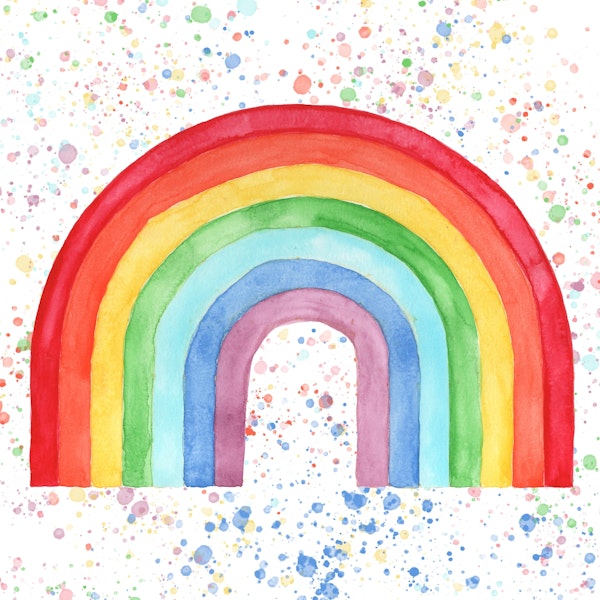 Watercolor Magical Rainbow