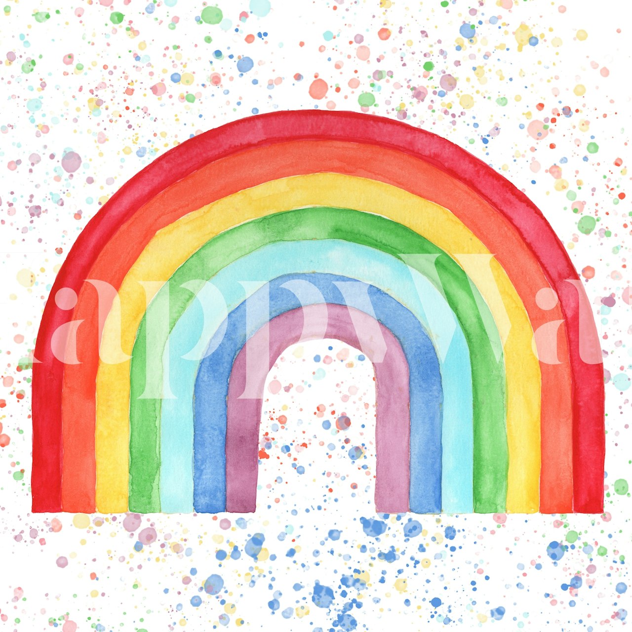 colorful rainbow with splashes of paint wallpaper