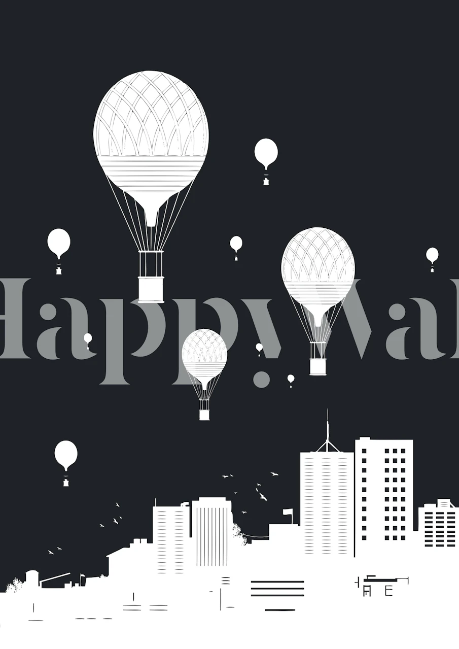 Balloons wallpaper in a modern room