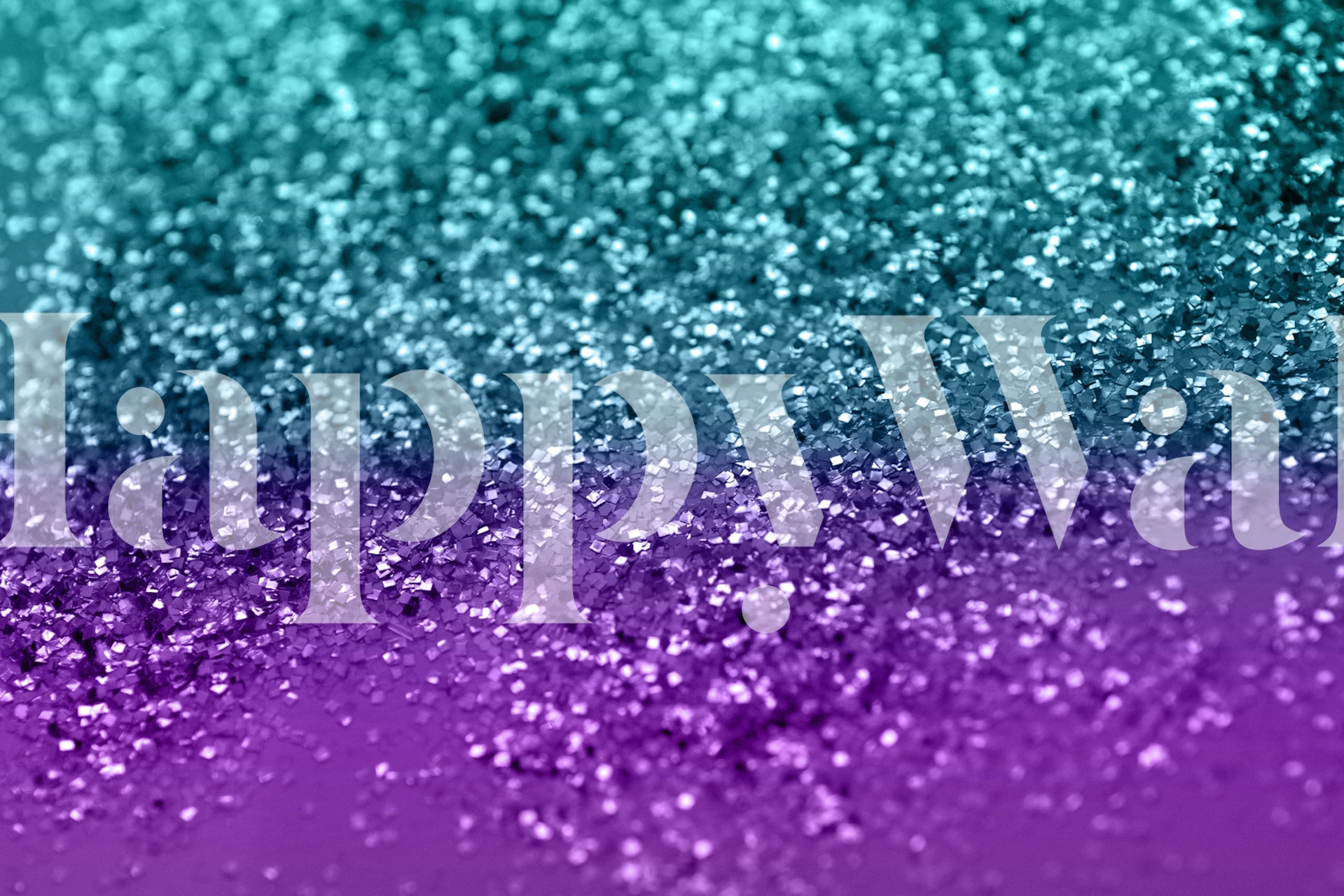 Purple teal mermaid wallpaper in a room