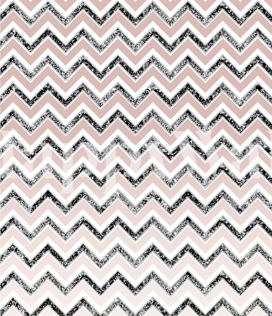 Chevron pattern in black, pink, and silver glitter wallpaper