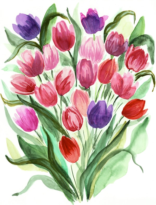 Watercolor Tulips