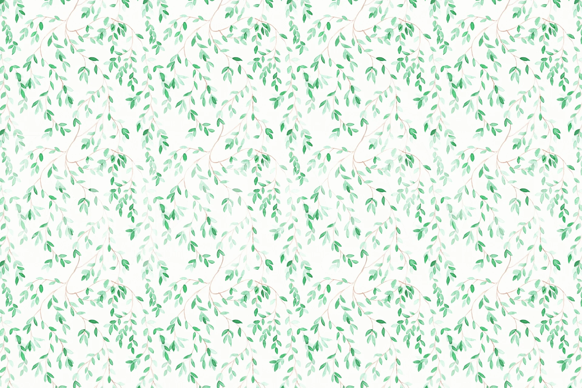 Watercolor Green Leaf design tapet