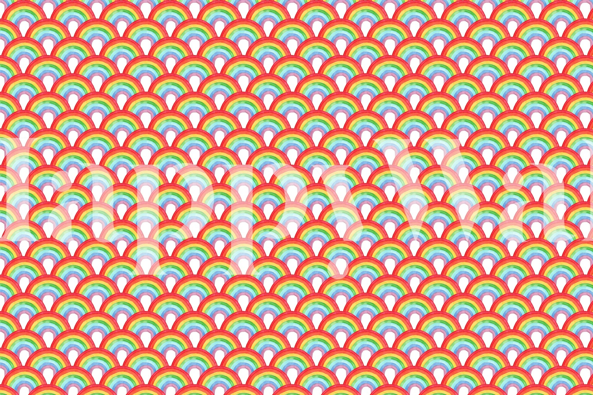 Papel de parede colorido em um quarto