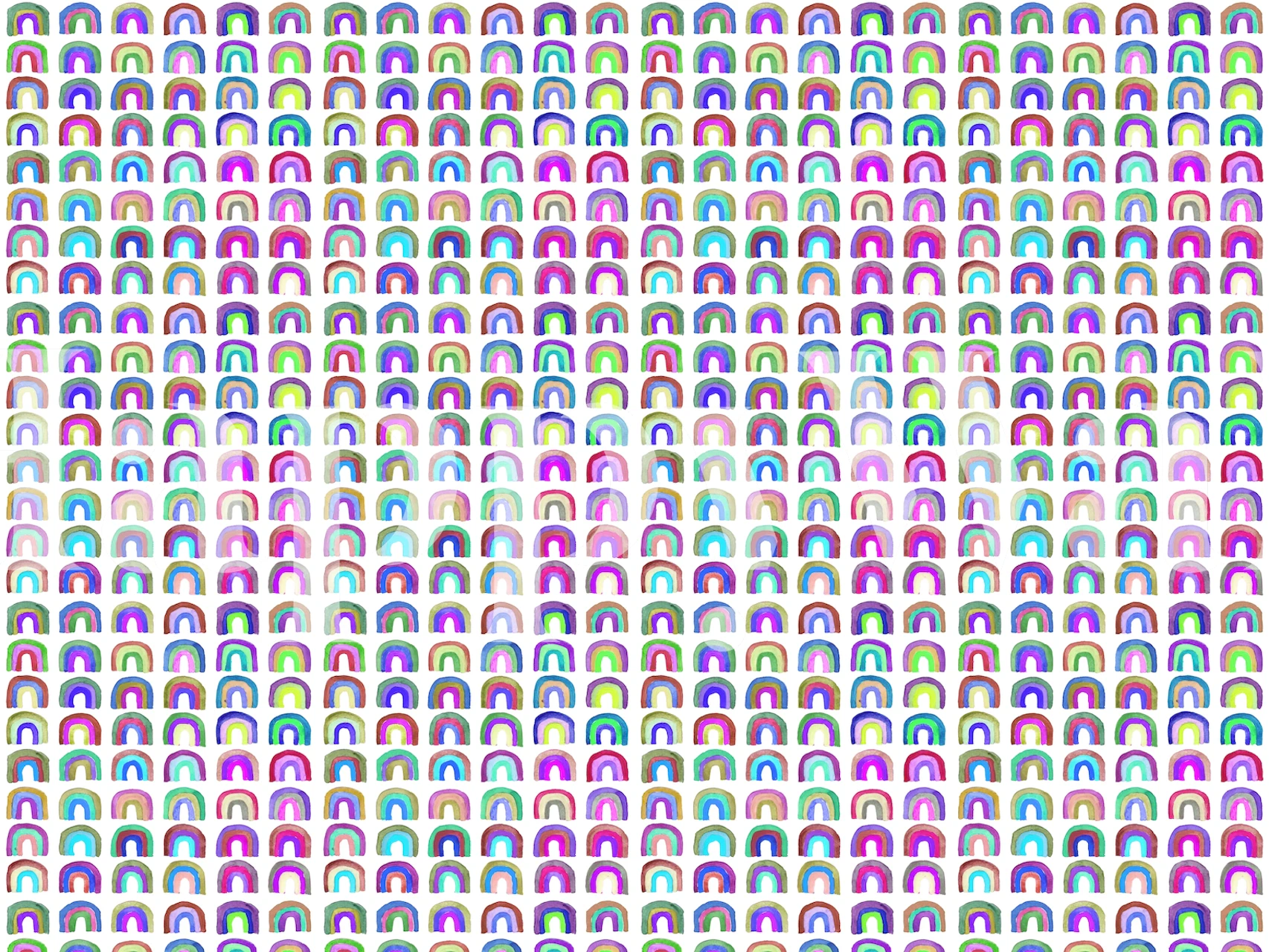 Colorful rainbow patterns in pink, green, and blue wallpaper