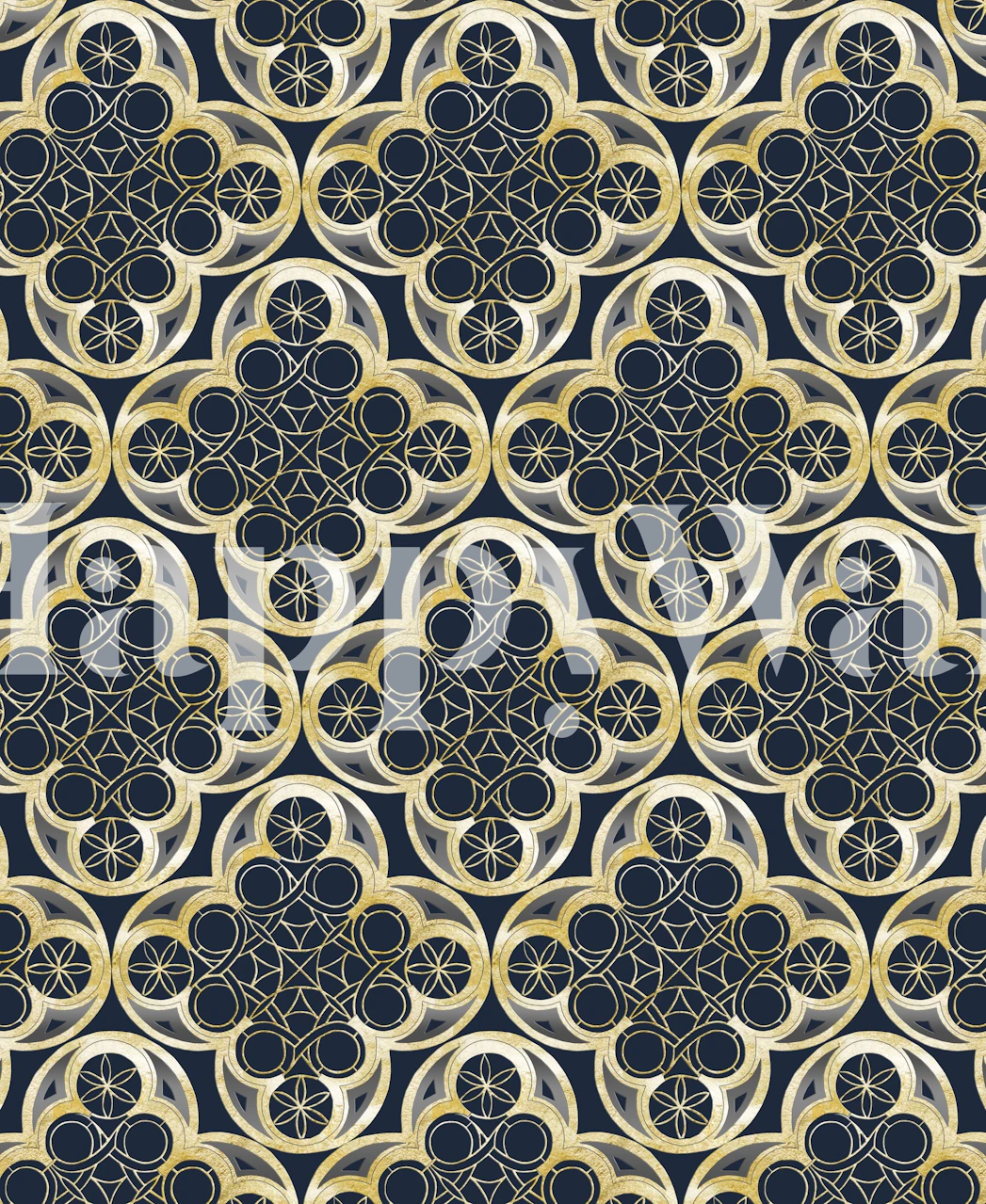 Golden Moroccan Tile Glam 2 tapetdesign