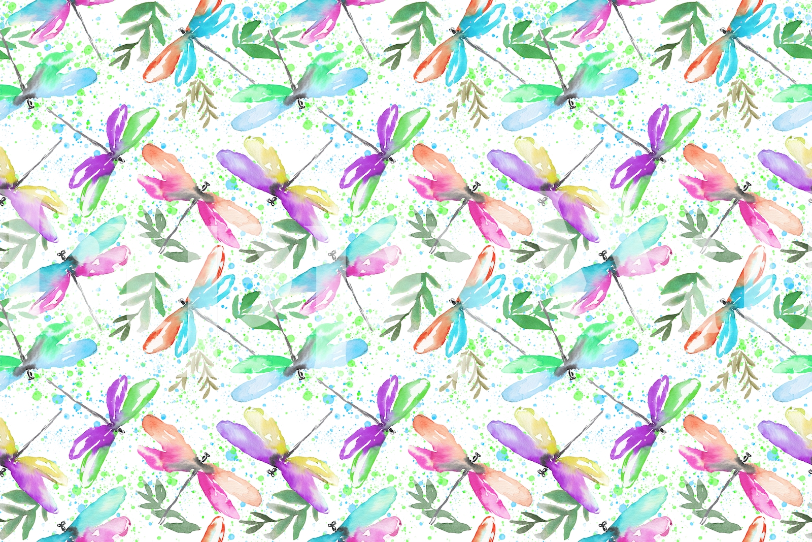 Watercolor Dragonflies 2 Wallpaper | Happywall