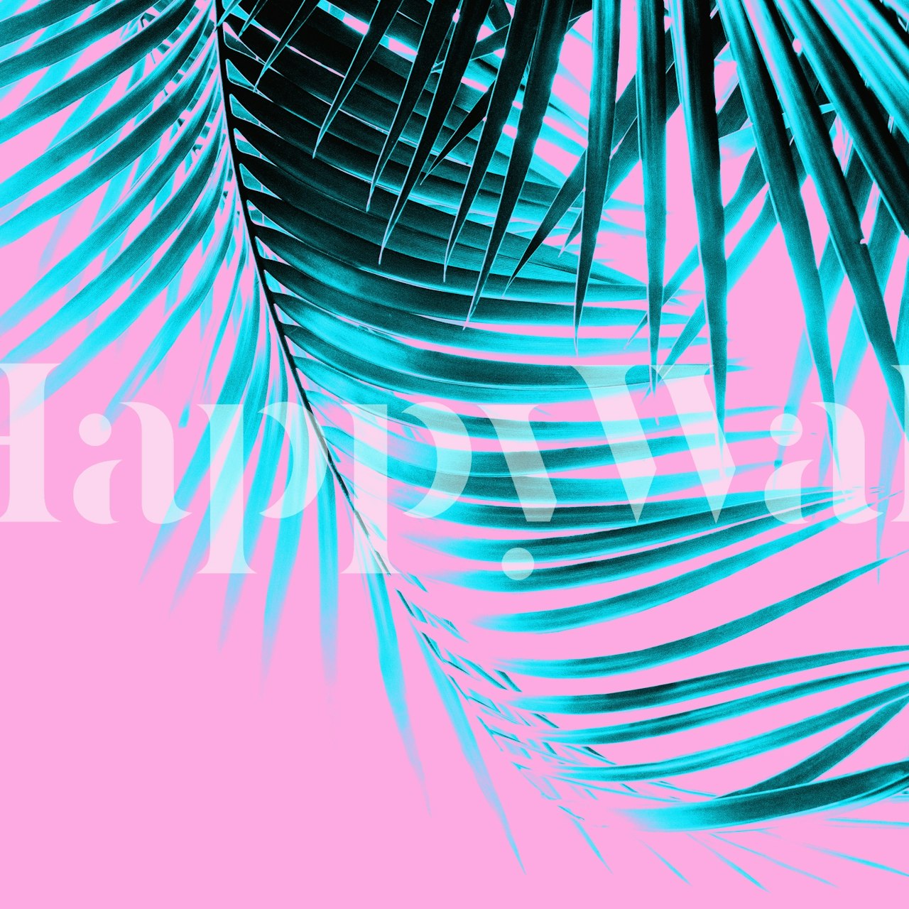 Palm Leaves Vibes 3 wallpaper in a room