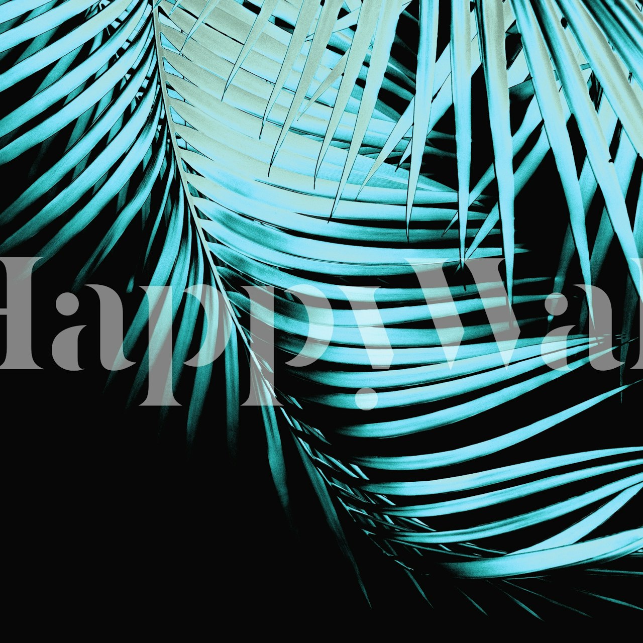 Palm leaves wallpaper in a modern room