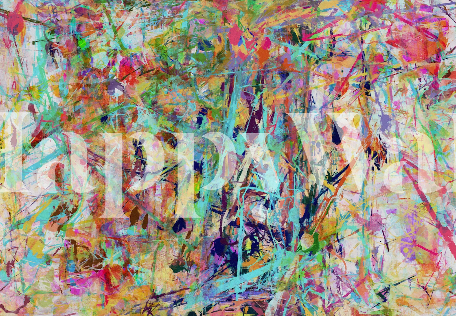 Papier peint abstrait de style expressionniste avec des touches de couleurs vives