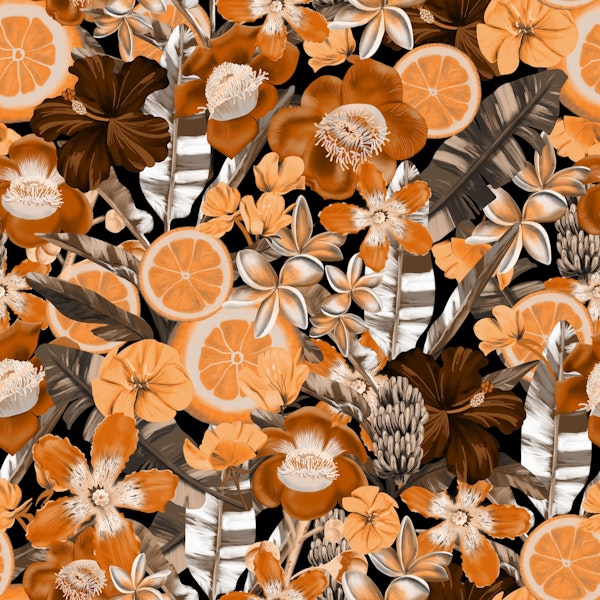Seamless Flowers and Fruits