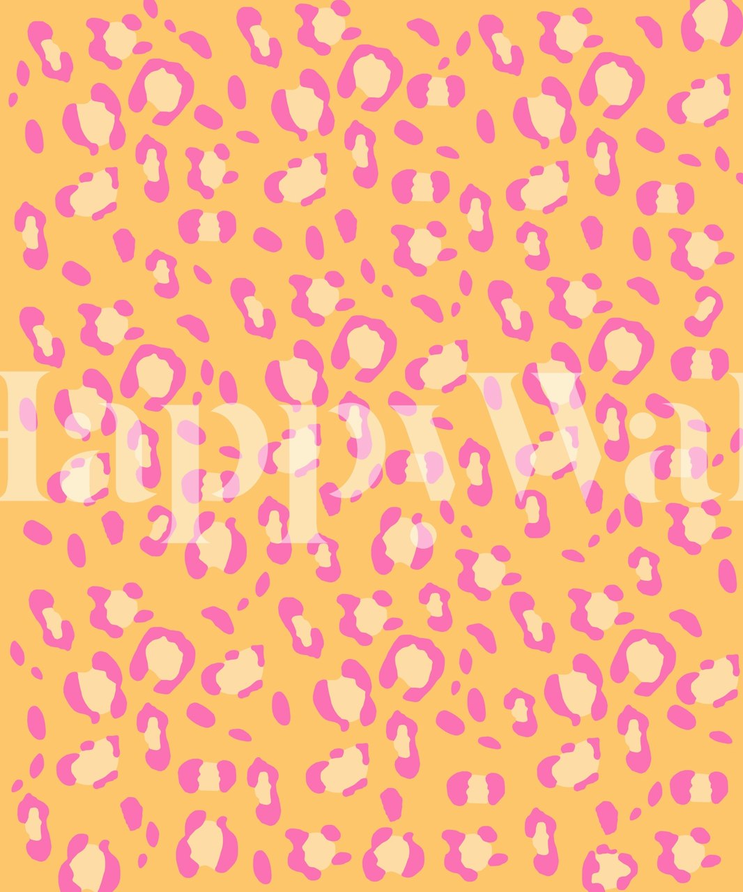 Pink leopard print pattern on orange background wallpaper
