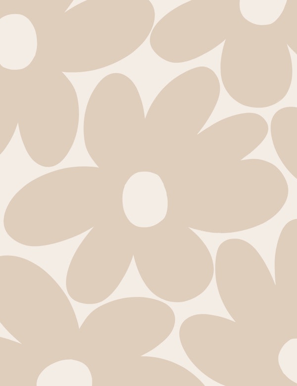 Retro Daisy Flowers in Nude 1