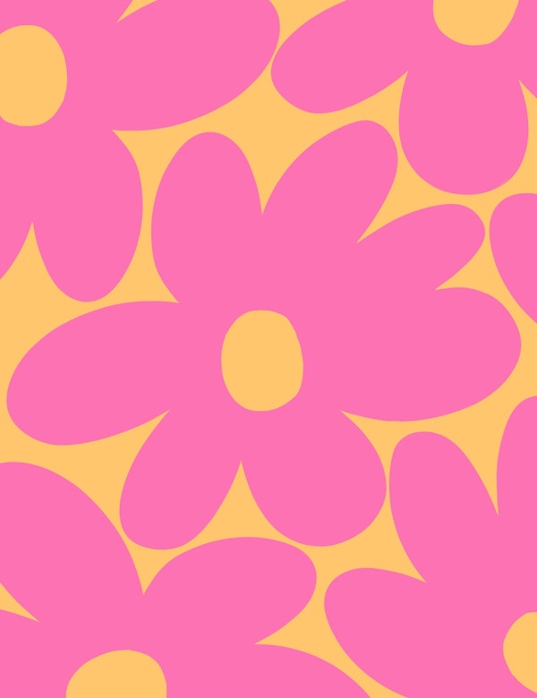 Retro Daisy Flowers in Pink 1