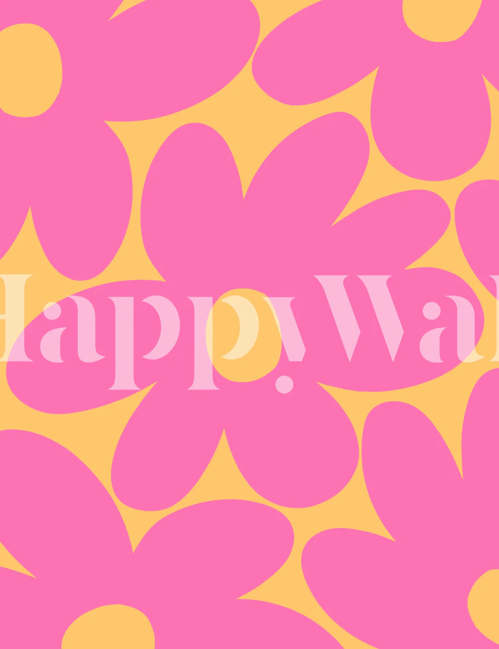 Design tapet Retro Daisy Flowers in Pink