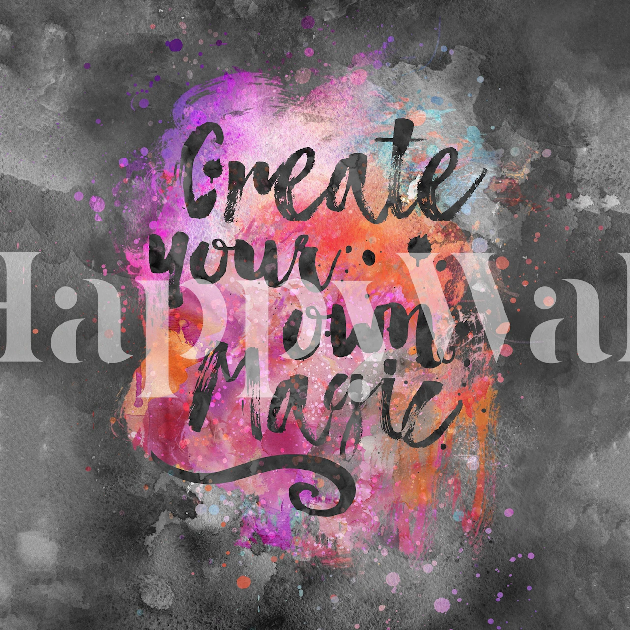 Kolorowa Magic Inspiring Typography Art w pokoju