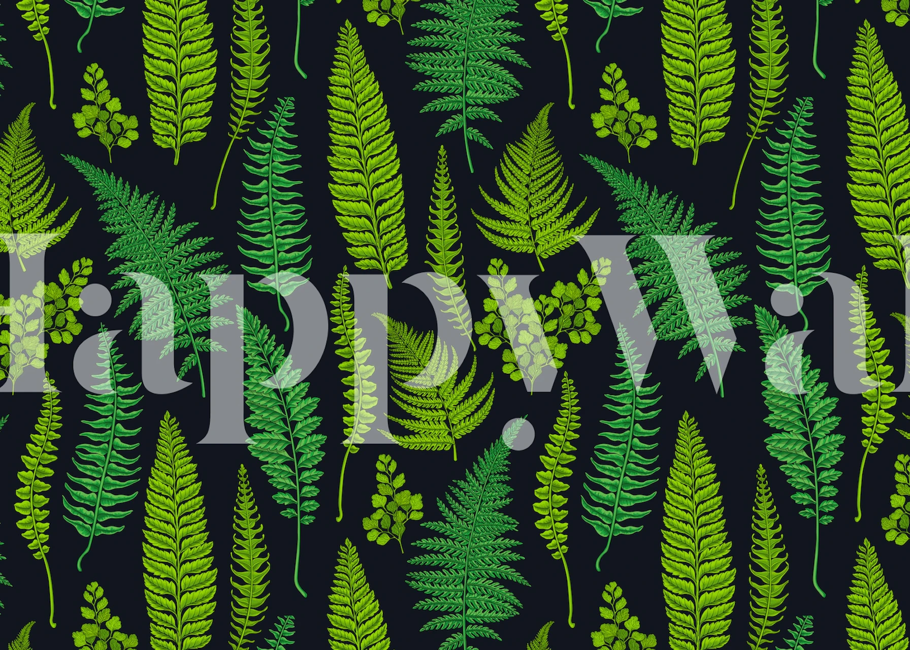 Fern wallpaper design in a room setting