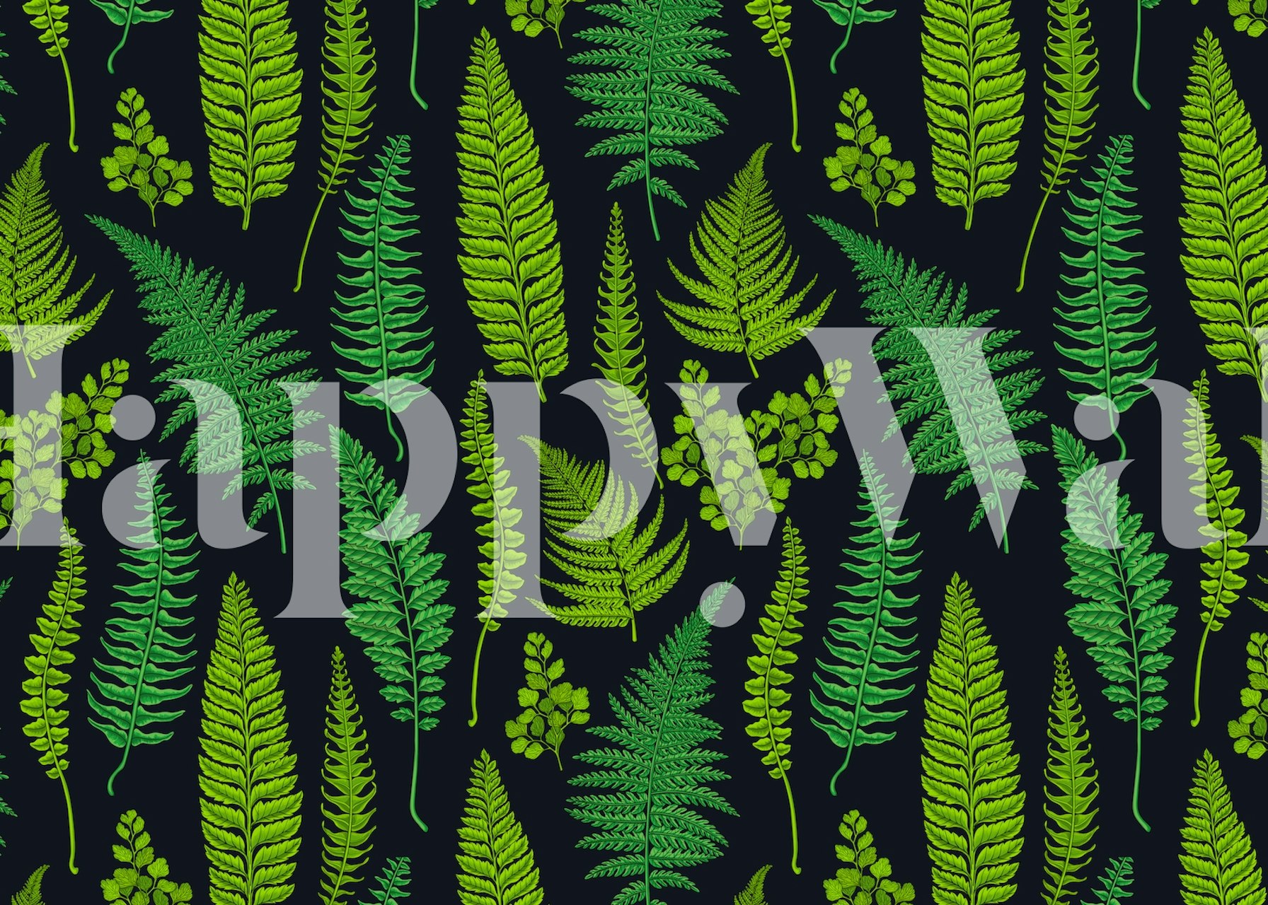 Fern wallpaper design in a room setting