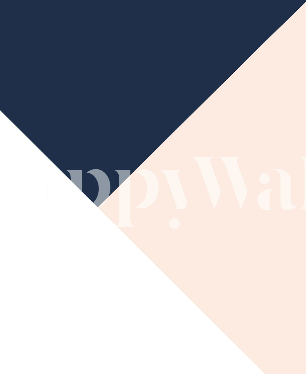 Navy blue and blush pink geometric wallpaper