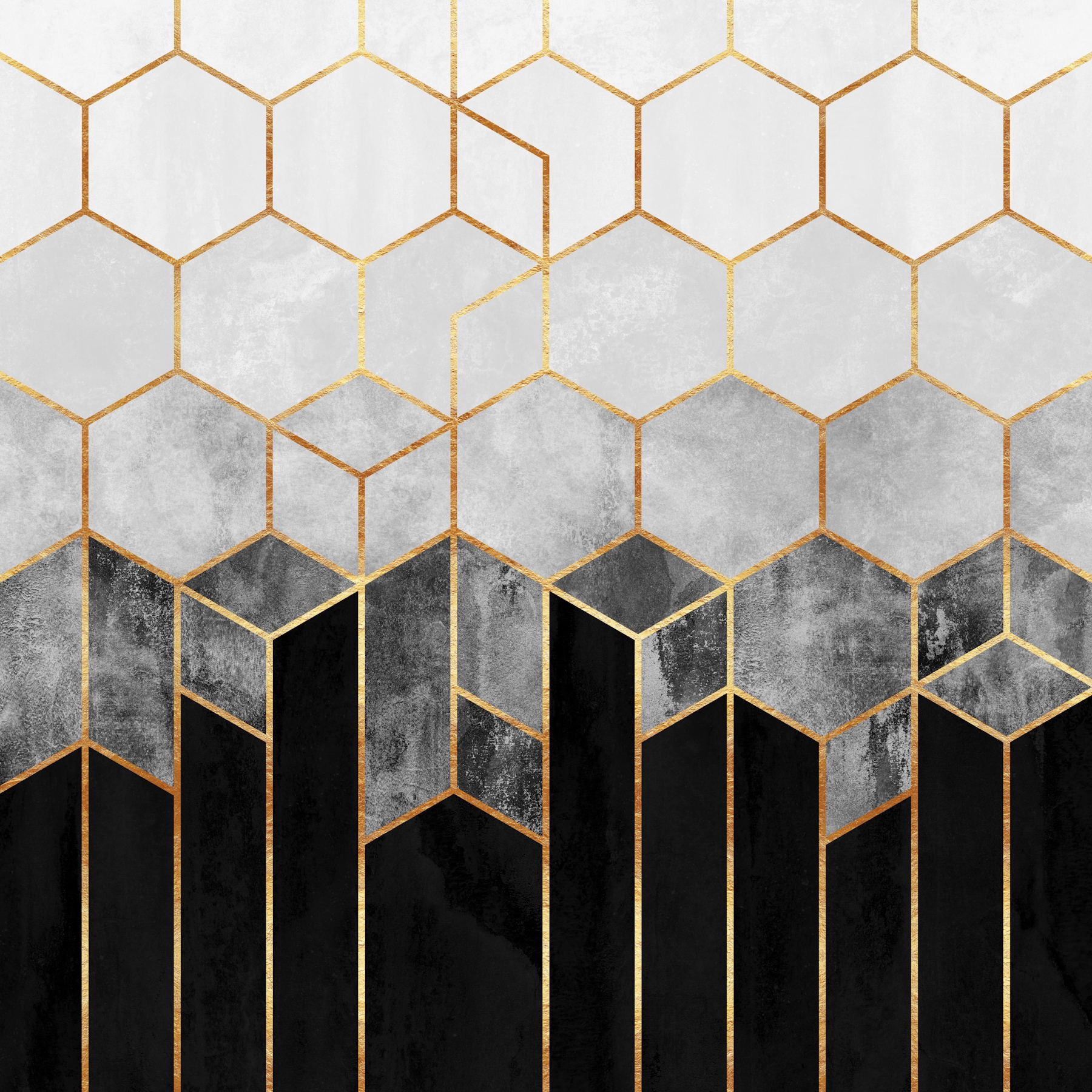 Charcoal Hexagons wallpaper - Happywall