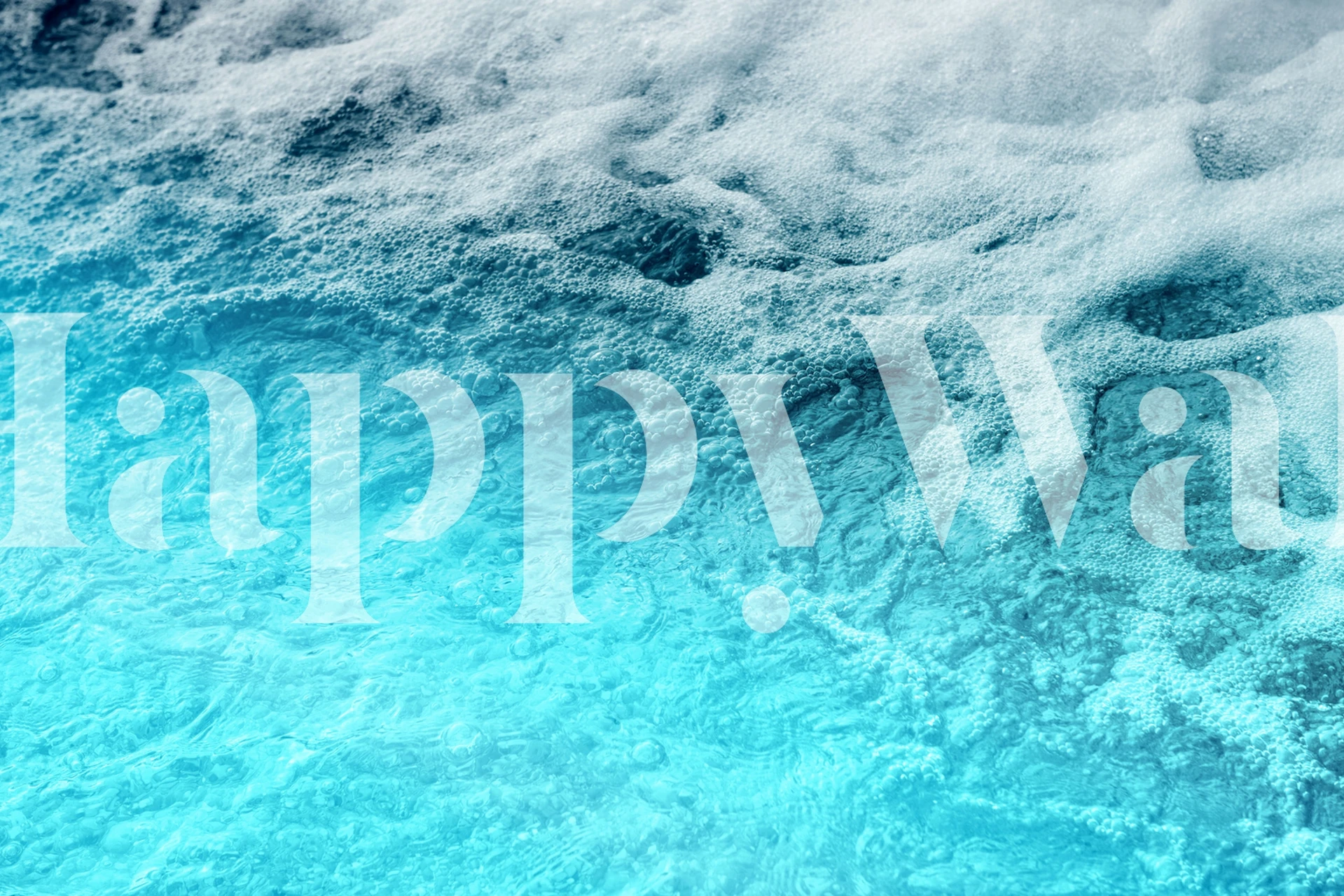 Ocean wave patterns in blue and white wallpaper