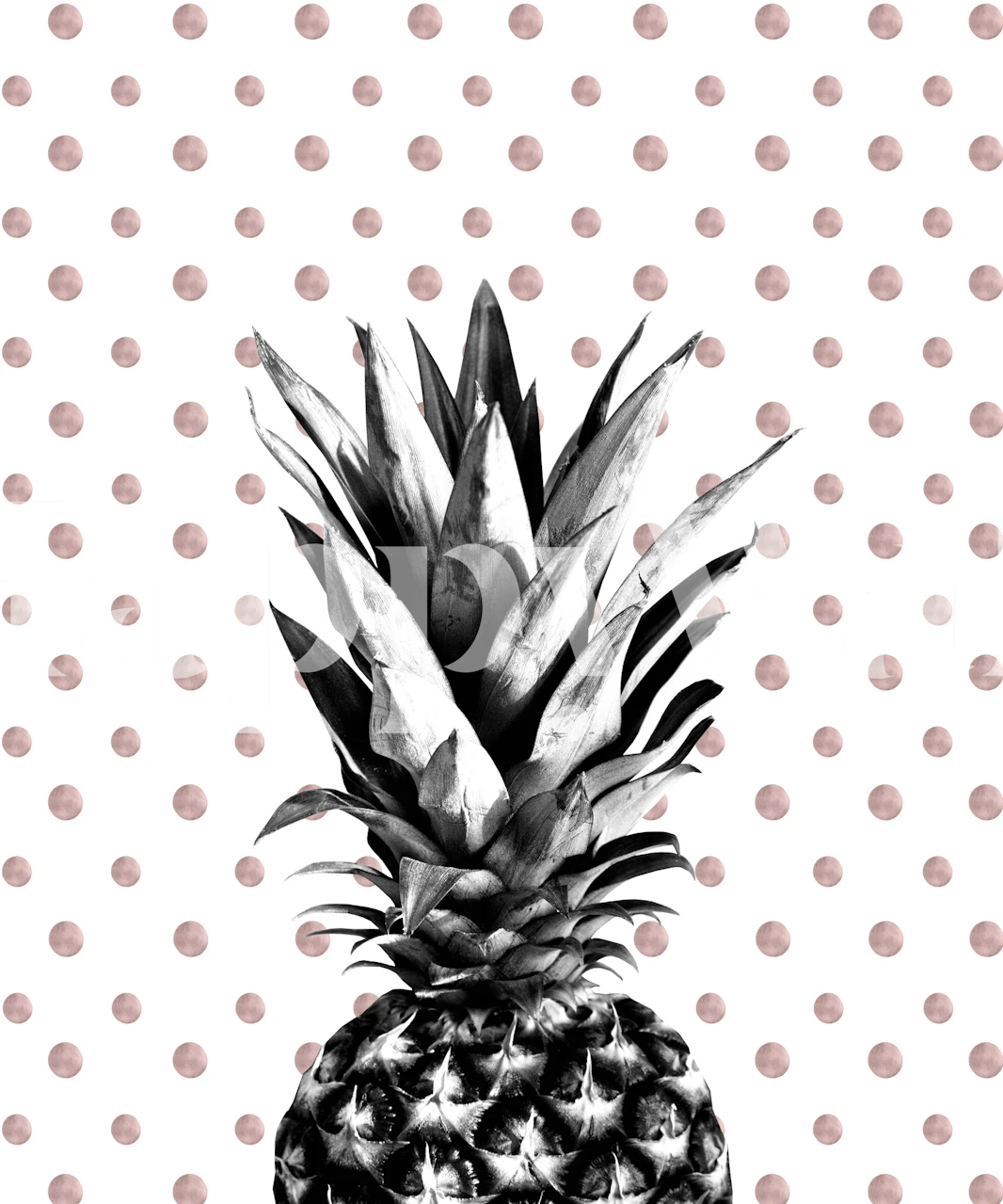 Pineapple Tapete mit Polka Dots Design