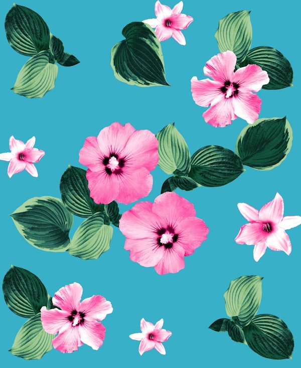 Pink Blue Summer Floral 1