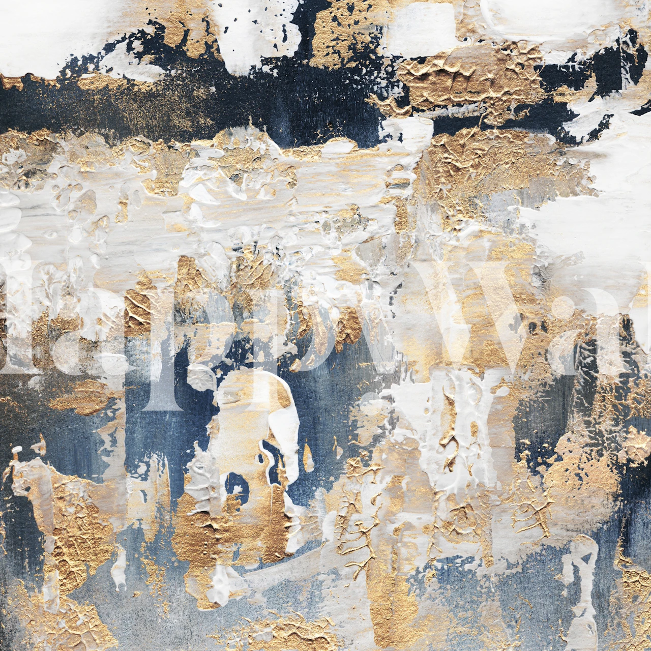 Abstract blue and gold textured wallpaper