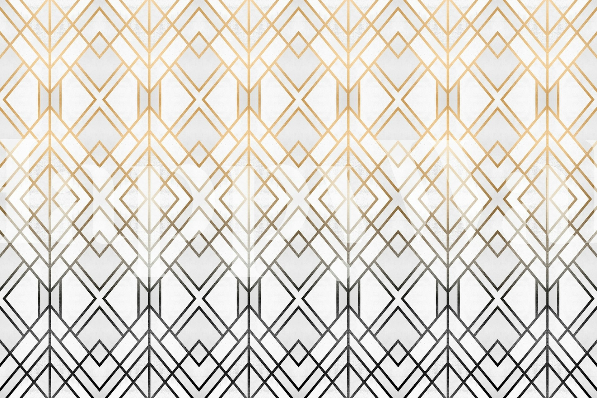 Gold And Grey Geo tapet i ett rum