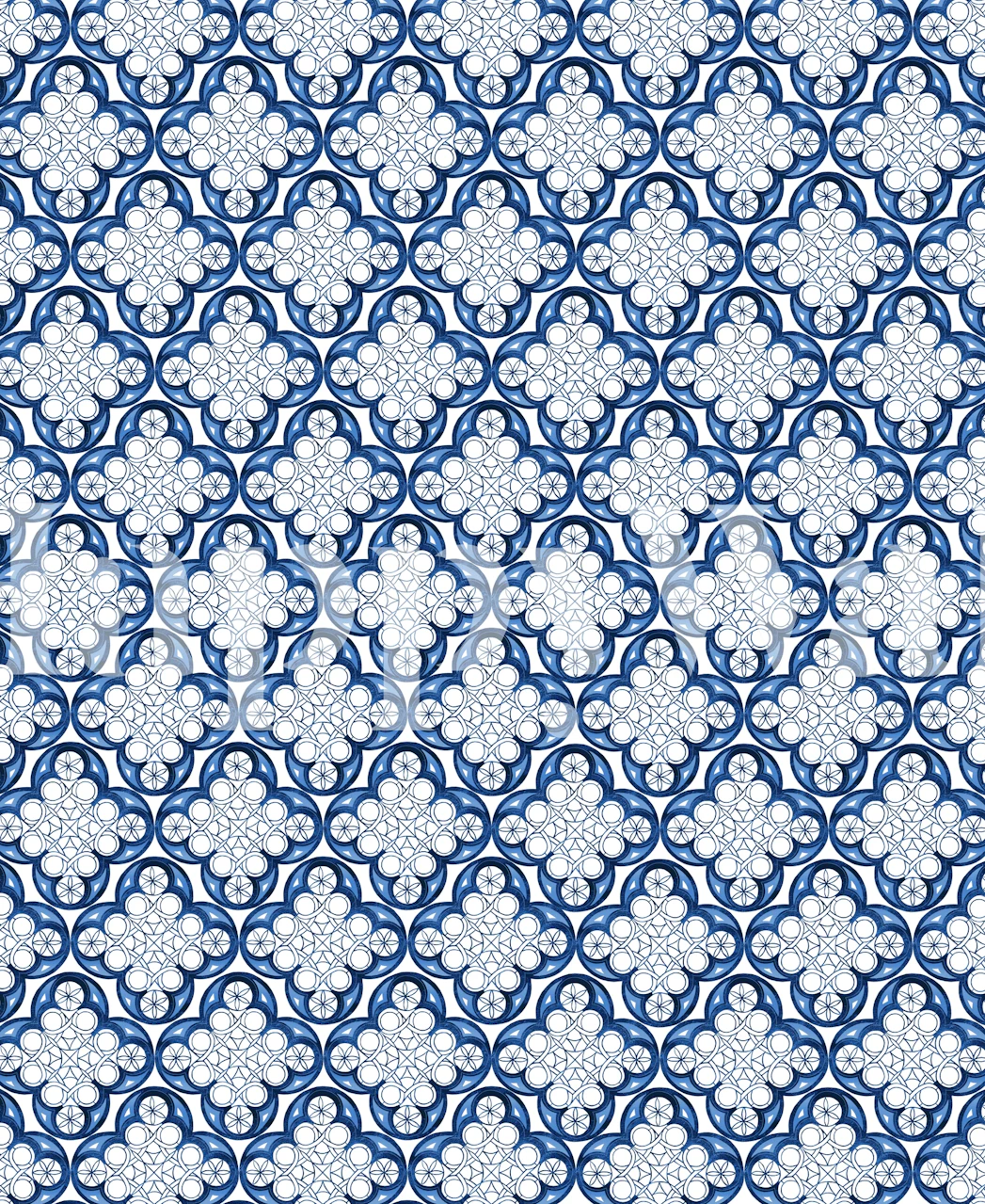 Indigo Blue Moroccan Tile 3 in einem Raum