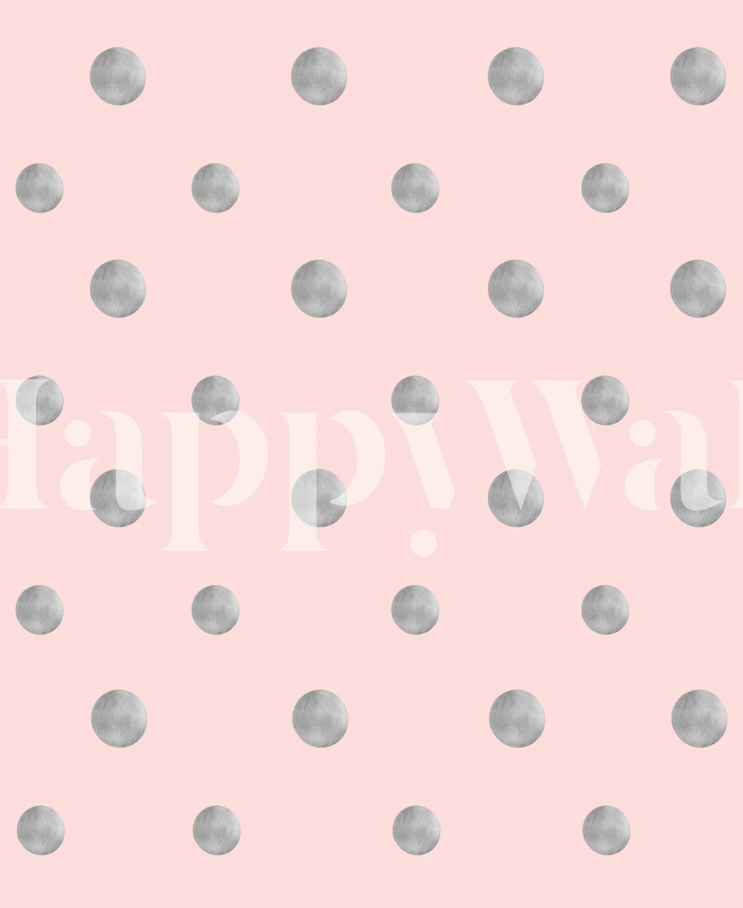 Silver polka dots on a pink background wallpaper
